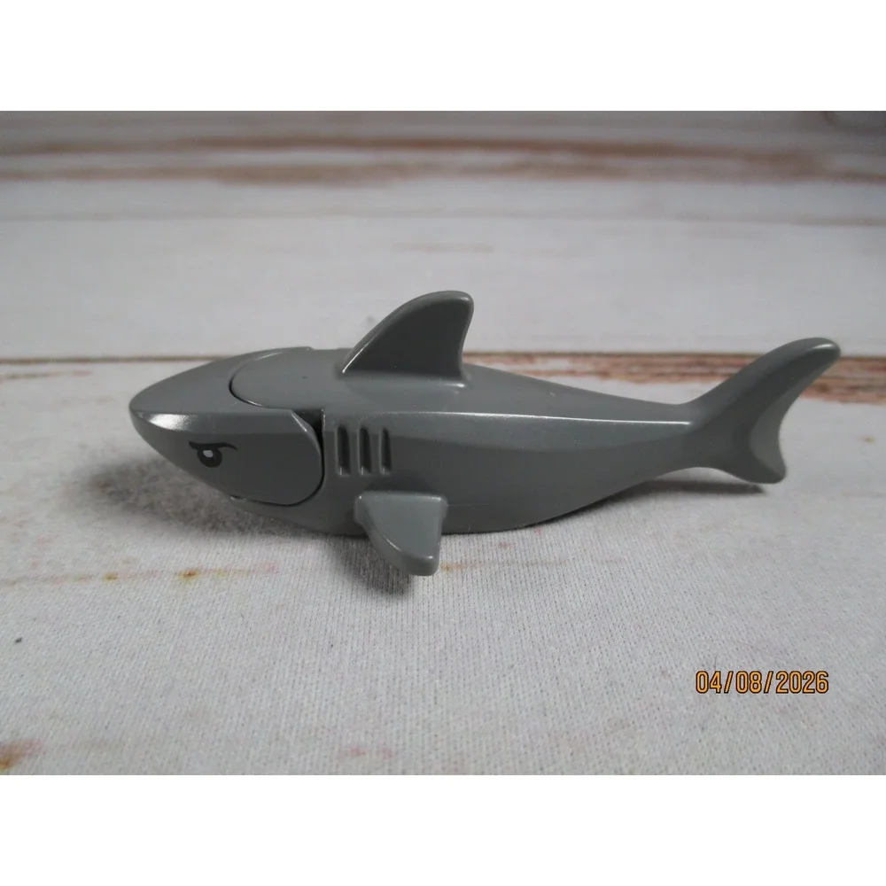 LEGO Shark Minifigure Ocean Sea Animal Piece Dark Gray Open Jaw Used
